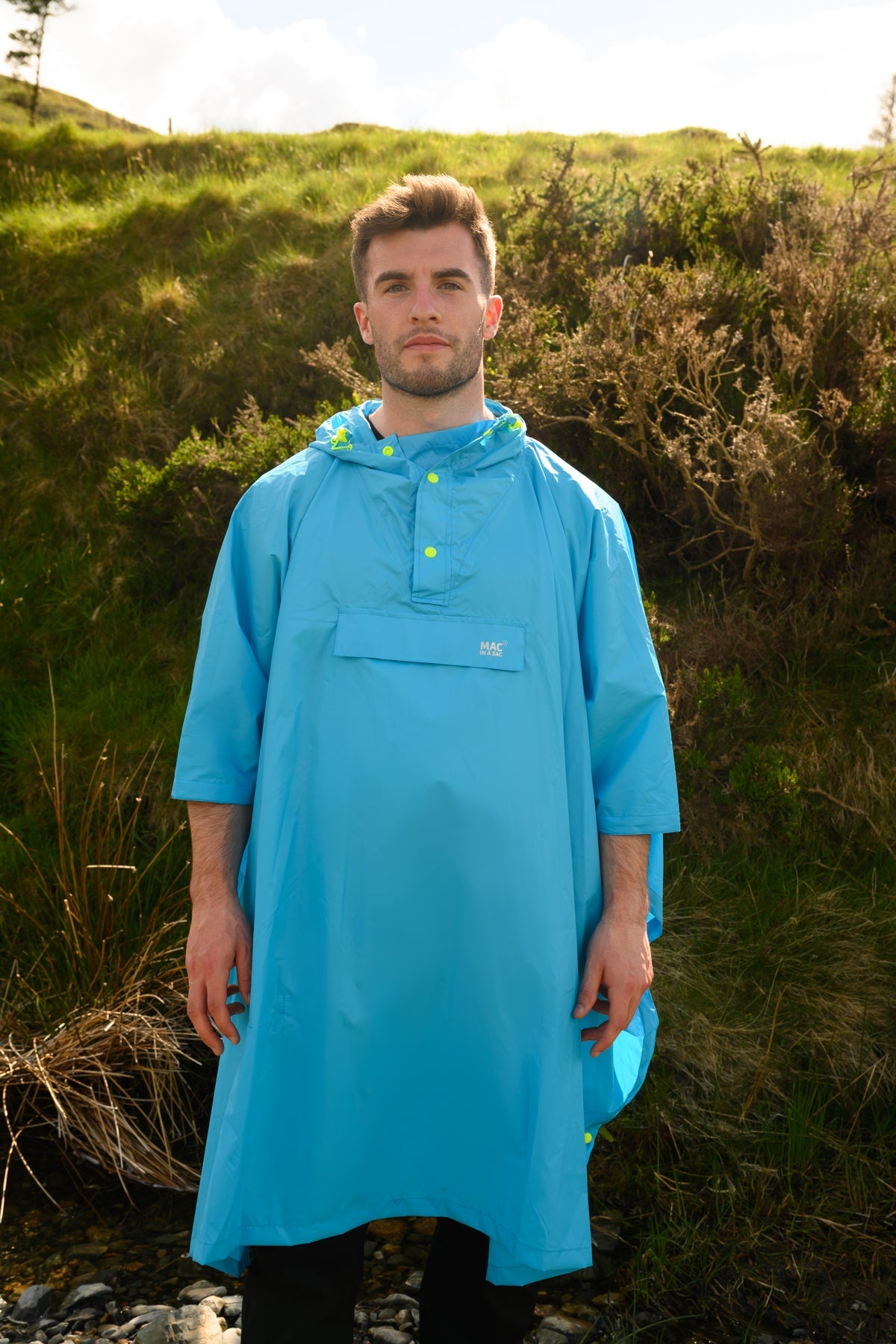 PONCHO - ΑΔΙΑΒΡΟΧΟ - ΝΕΟΝ ΜΠΛΕ